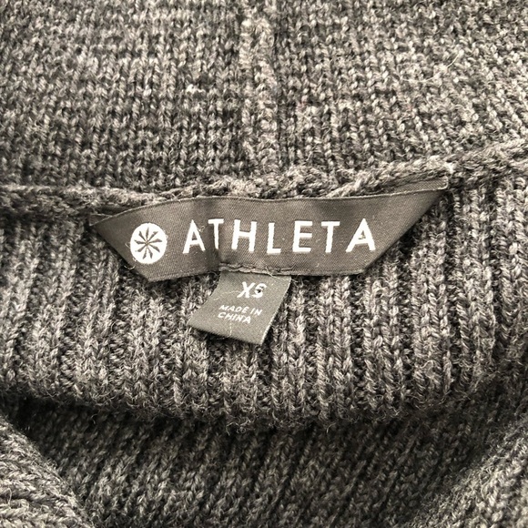 Athleta Sentinel Thermolite Charcoal Heather Gray Black Moto zip cardigan coat - Picture 8 of 11